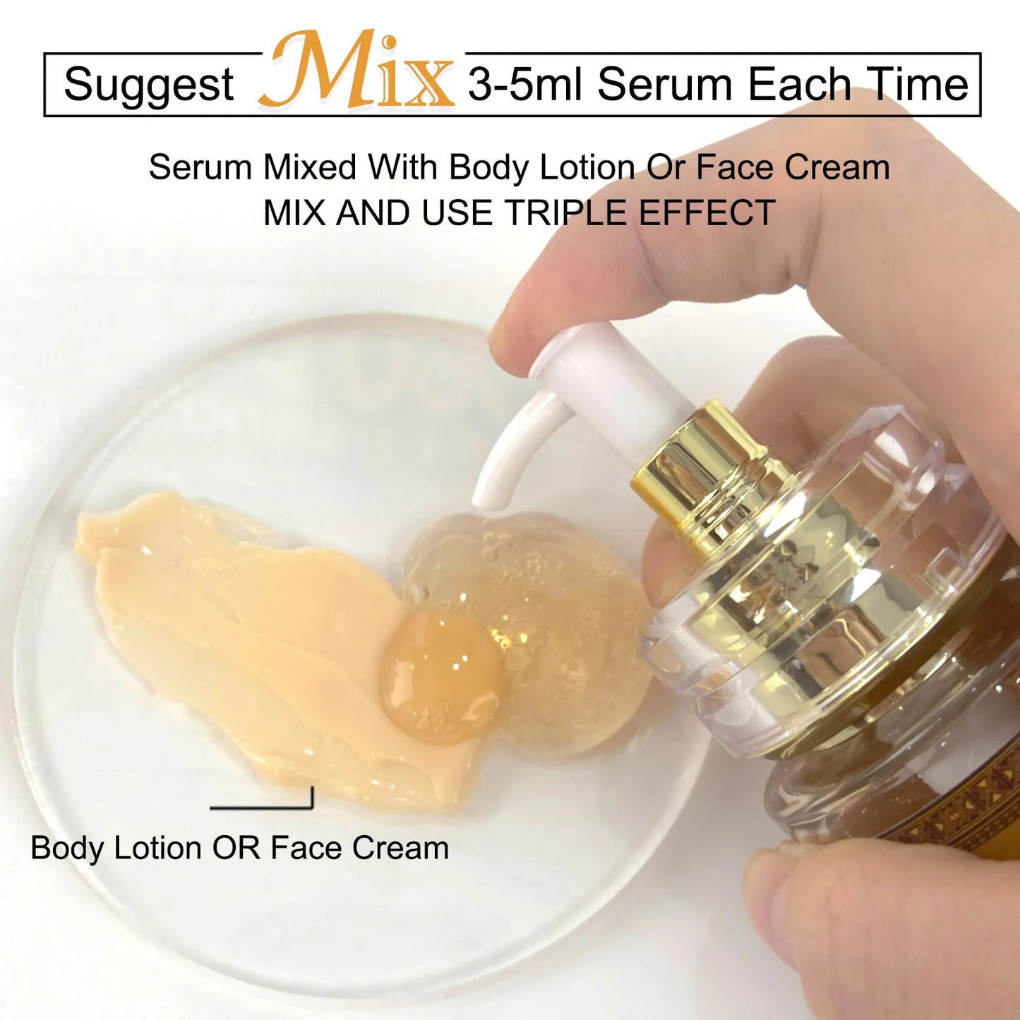 AILKE skin whitening facial serum, reduces blemishes, moisturizes, evens out