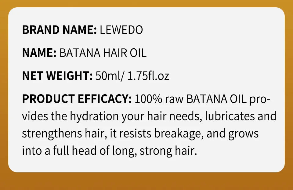 Lewedo Batana Hair Oil Growth Serum Moisturizing Soothing Scalp Hair