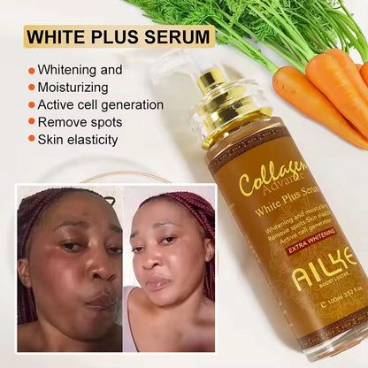 AILKE skin whitening facial serum, reduces blemishes, moisturizes, evens out