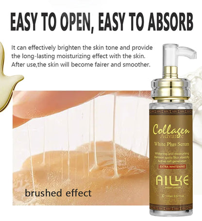 AILKE skin whitening facial serum, reduces blemishes, moisturizes, evens out